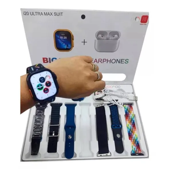 Combo I20 Ultra Max Smart Watch + 1 Audifonos Inalambricos