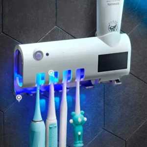 DISPENSADOR CREMA DENTAL + SOPORTE ESTERILIZADOR DE CEPILLOS