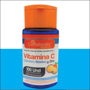 VITAMINA C CALOSTRO BOVINO Y ZINC DISCOS MASTICABLES
