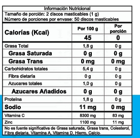 VITAMINA C CALOSTRO BOVINO Y ZINC DISCOS MASTICABLES - Imagen 2