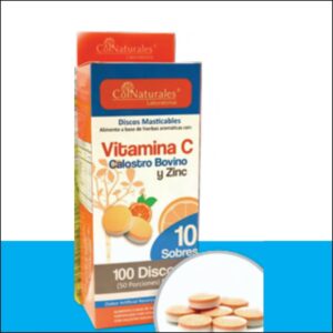 VITAMINA C CALOSTRO BOVINO Y ZINC DISCOS MASTICABLES