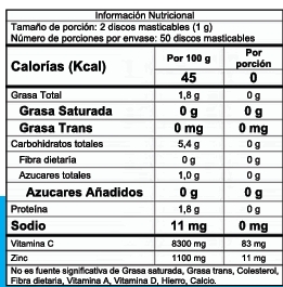 VITAMINA C CALOSTRO BOVINO Y ZINC DISCOS MASTICABLES - Imagen 2