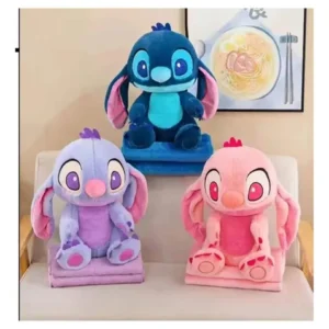 Peluche Stitch Mediano Con Cobija Viajera Manta