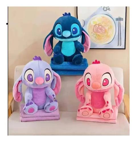 Peluche Stitch Mediano Con Cobija Viajera Manta