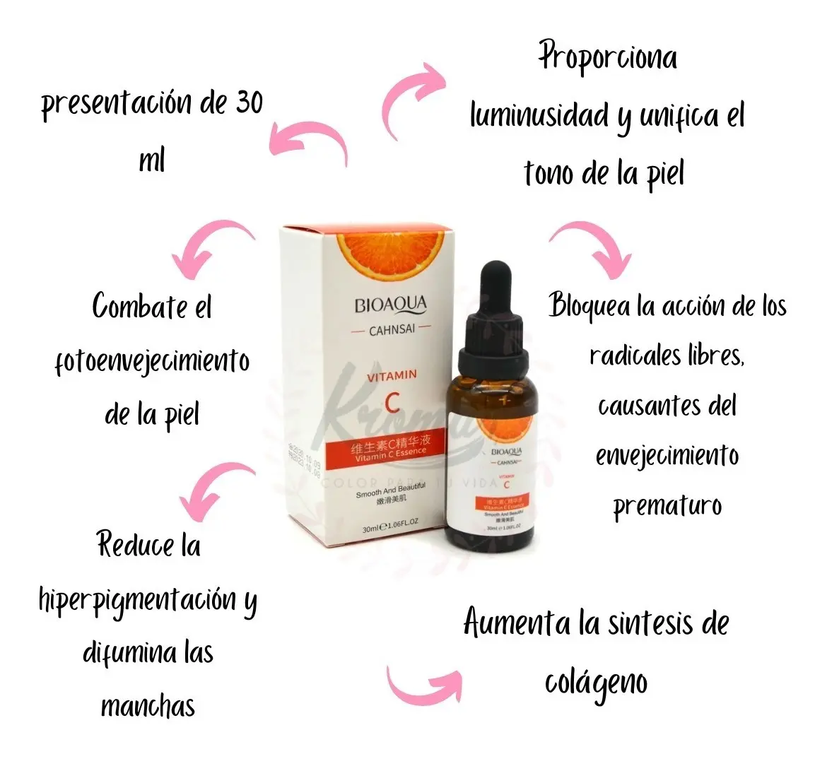 Suero Facial Vitamina C Bioaqua 30ml - Imagen 3