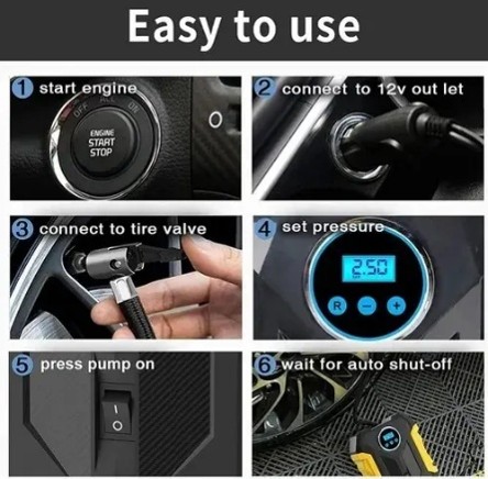 Compresor Portátil Carsun Para Autos 12V 120W 35L Con Manómetro - Imagen 2