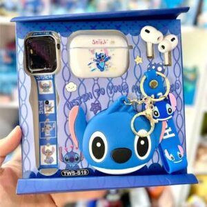 SET DE STITCH Auriculares, Reloj Smartwatch y Llavero