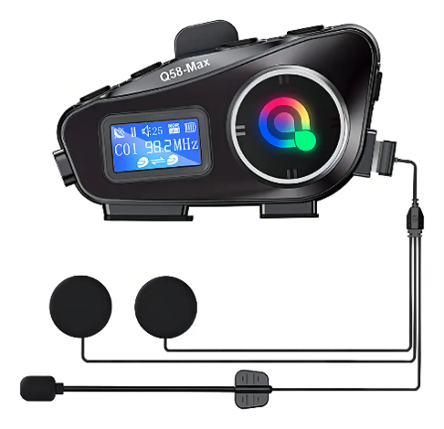 Intercomunicador Moto Q58 MAX Negro Bluetooth 5.3 IP65 25h Autonomía
