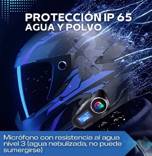Intercomunicador Moto Q58 MAX Negro Bluetooth 5.3 IP65 25h Autonomía - Imagen 3