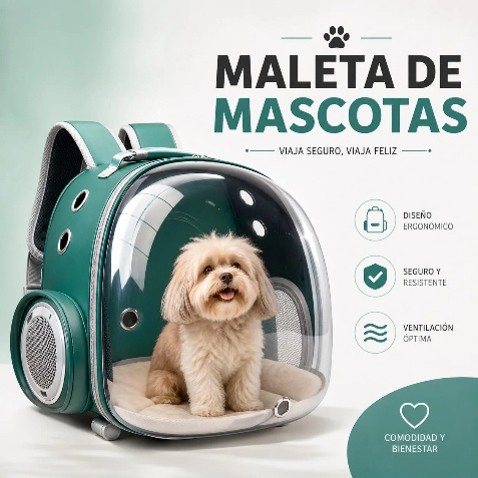 Maleta Transportadora Astronauta para Perros y Gatos con Ventilación