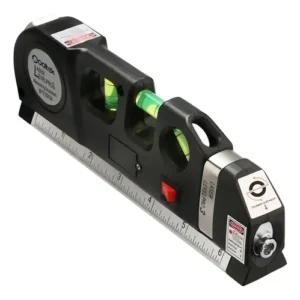 nivel laser 3 burbujas cinta métrica regla cruz horizontal vertical
